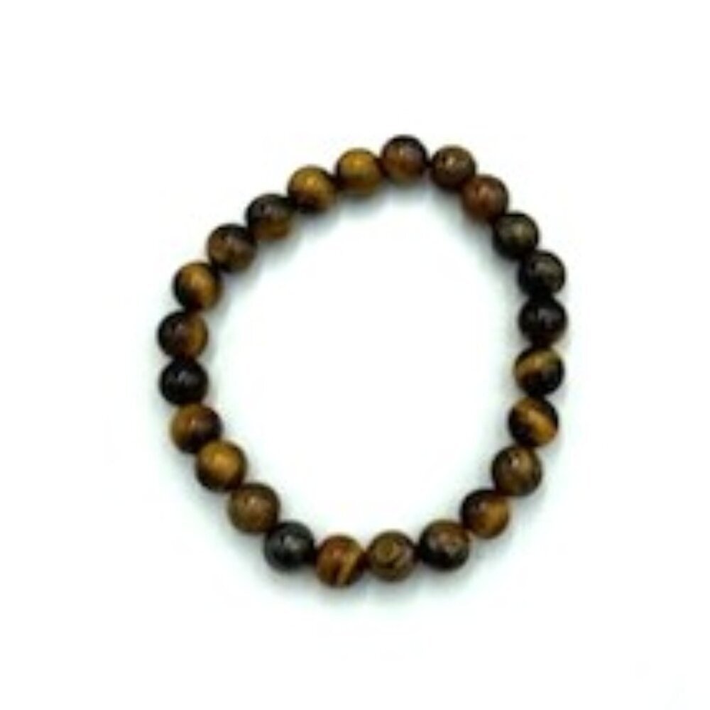 Tiger's Eye Beaded Bracelet Brown Elastic Problem Solving Good‎ Fortune Insight